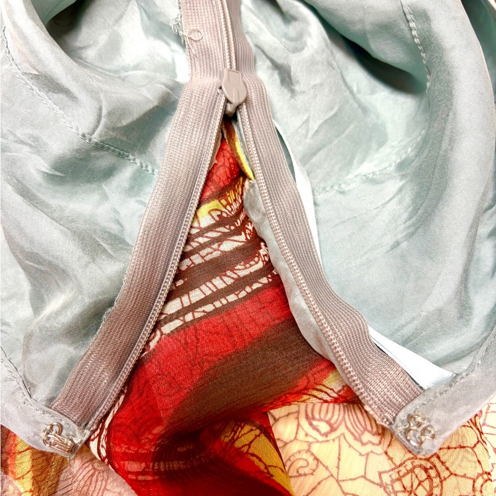 Rangoon 100%Silk Layered Skirt, One of a Kind Abstract Art Creation Da-Nang - Picture 7 of 17